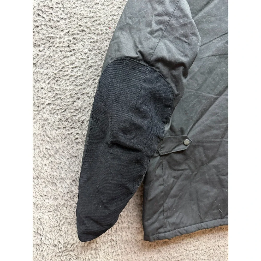 Barbour Bedale Relaxed Fit Quilted Waxed Cotton Jacket Black Mens Size L